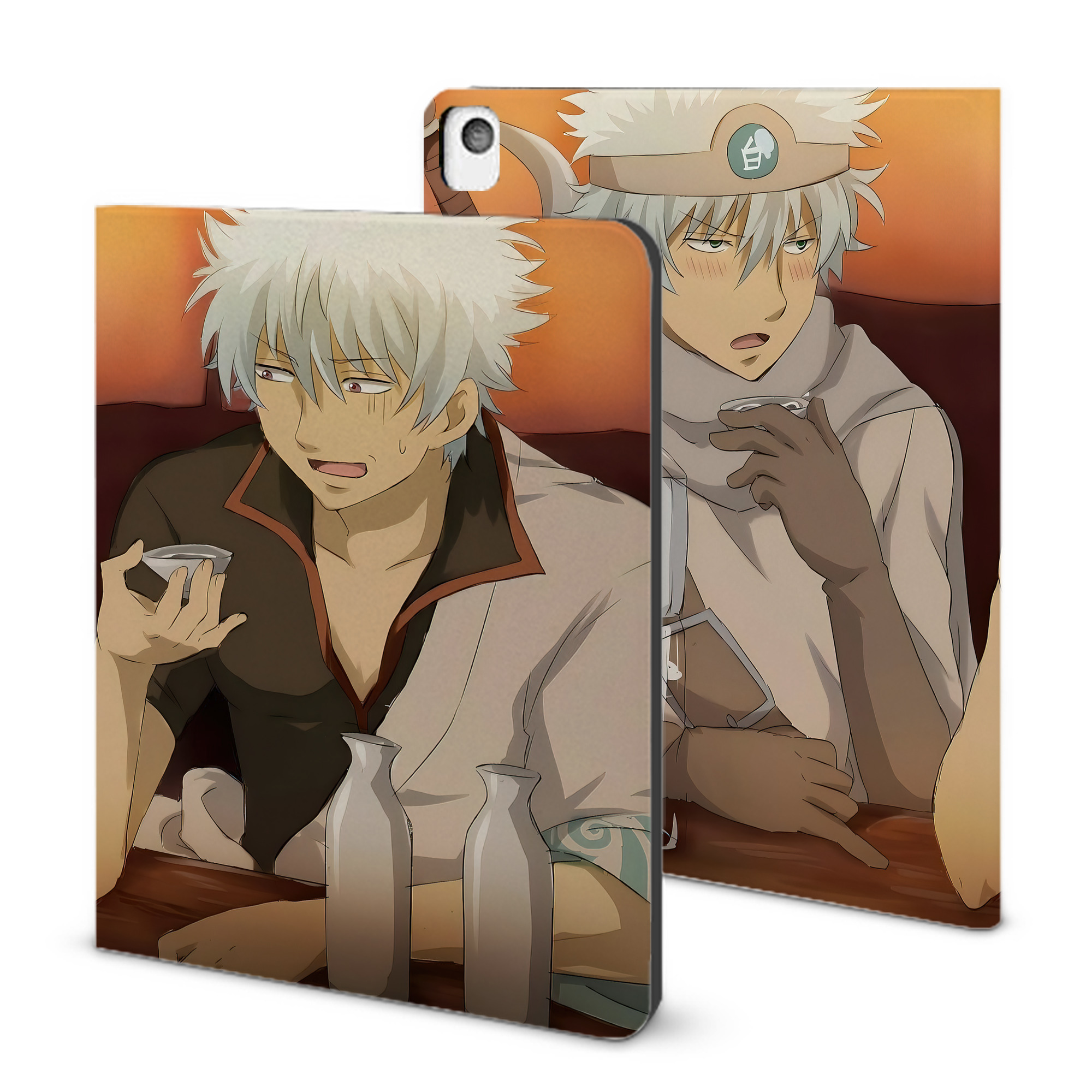 （画像用） ぎんたま 坂田銀時（さかたぎんとき） 神楽 志村新八（しむら しんぱち） GINTAMA Sakata Gintoki Kagura Shimura Shinpachi IPadケース ペンホルダー付き ブックスタイルデザイン